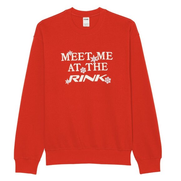 PINK Victoria's Secret Meet Me At The Rink - Figure Skater / Hockey Sweatshirt - Picture 1 of 2